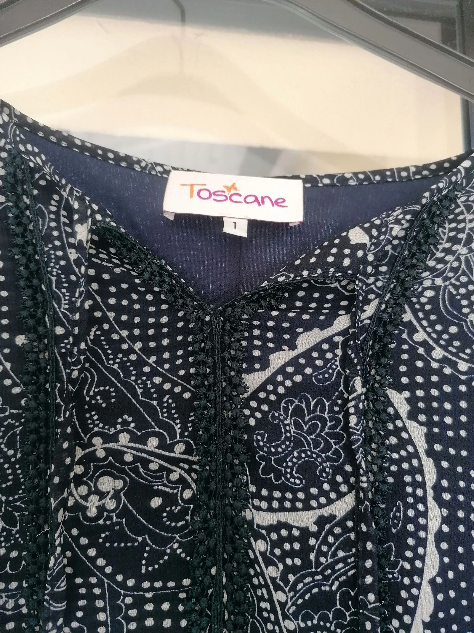 Vestido longo de verão, Toscane tamanho 1/38,40, azul-marinho e branco – photo 4